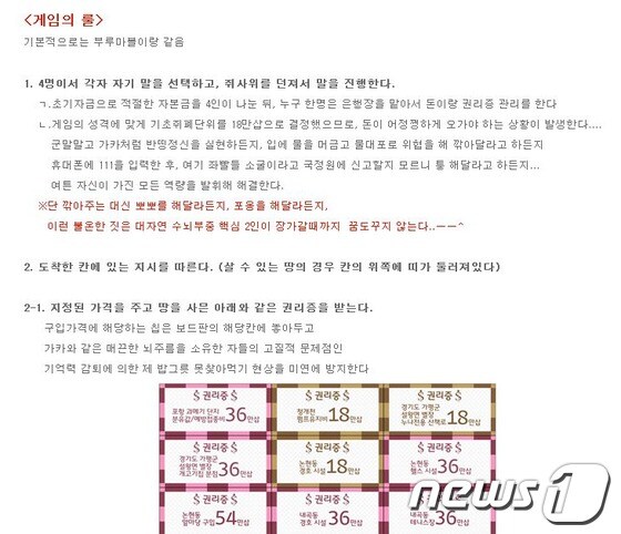 블루마블을 패러디한 보드게임 &#39;가카마블&#39;.© News1 