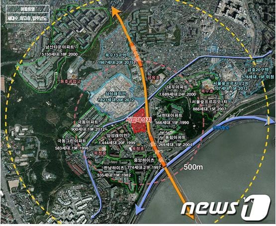 성동구 옥수동 306번지 일대 위치도© News1  