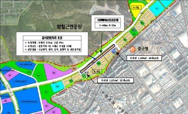 지난해 울산 중구가추진했던 혁신도시 내 음식문화거리 조성도. © News1