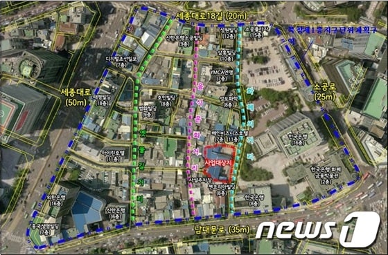 서울시 중구 북창동의 관광숙박시설 대상지./자료제공=서울시청© News1 