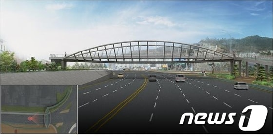 전남 목포시 영산강로 자전거 연결 육교 조감도. /사진제공=목포시 © News1