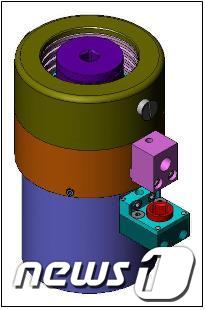 무진기연이 개발해 최근 성능인정을 받은 '스터드 분해 및 체결을 위한 유압텐셔너(발전소용) 제품 구성도./사진제공=광주전남중소기업청© News1 