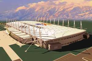 © News1 유타 올림픽 오벌은 천장높이를 6m 낮춰 냉난방에 필요한 공간의 부피를 줄였으며, 흰색의 천장막은 햇볕을 반사, 내부온도가 시원하게 유지될 수 있도록 설계되었다.  