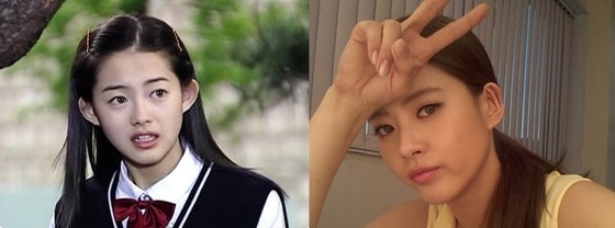 배우 고아라/ 2003년 KBS드라마 '반올림' 출연 당시(왼쪽)와 2012년 자신의 트위터에 올린 사진(오른쪽).© News1