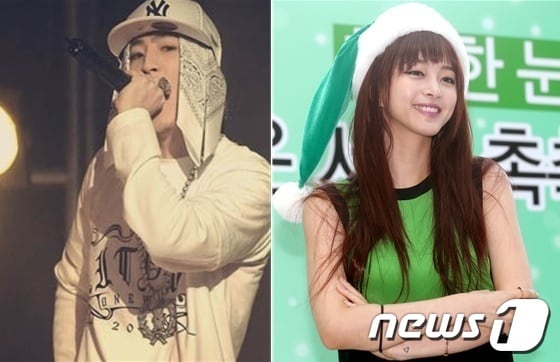 YG엔터테인먼트 소속의 프로듀서 테디(왼쪽)와 배우 한예슬(온라인 커뮤니티). © News1 