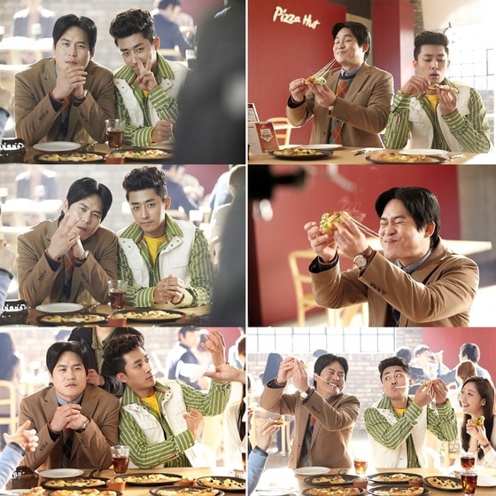 김성균, 손호준이 출연한 피자 CF(프레인 제공). © News1  