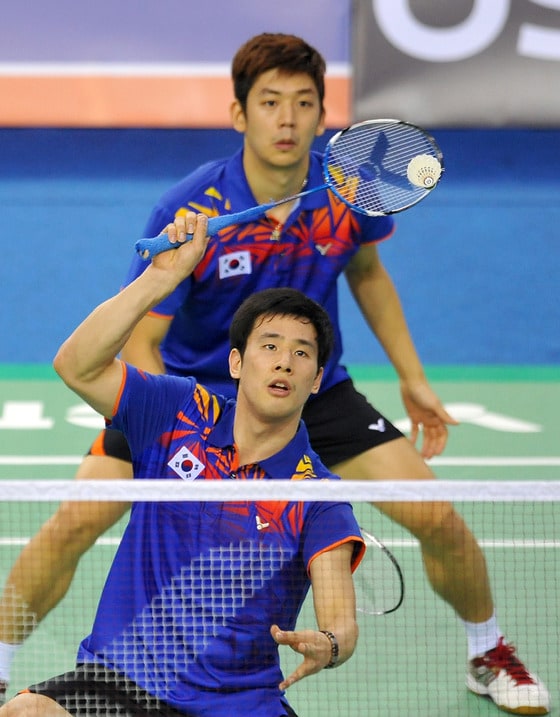 한국 배드민턴 남자복식의 새로운 '간판' 이용대(뒤)와 고성현  © AFP=News1