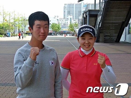 울산언양고 정윤한(3학년, 왼쪽), 이효린(1학년) 선수. © News1 김규신 기자