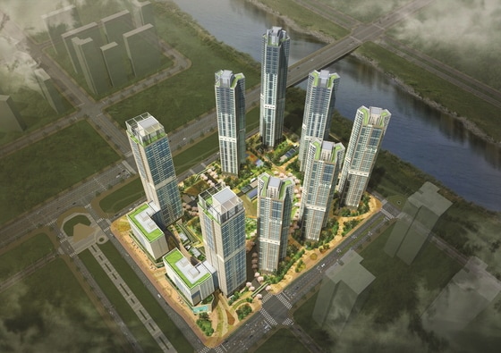 롯데건설과 대우건설은 인천 송도국제도시 내 송도 캠퍼스타운 스카이 오피스텔을 오는 6일부터 분양한다. (롯데건설 제공) © News1  