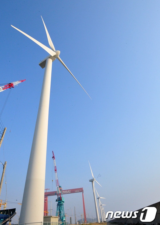 전북 군산 비응도 풍력발전단지 전경.2013.05.11/뉴스1 © News1   김대웅 기자