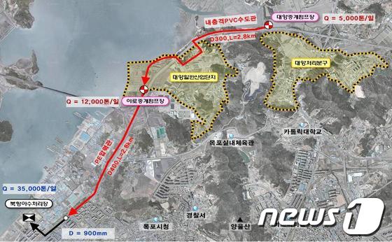 대양하수처리분구 위치도/사진제공=목포시© News1