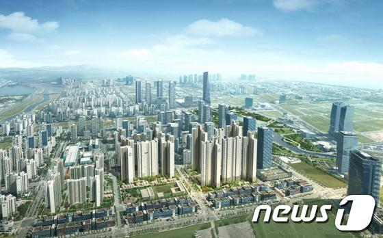 송도 더샵 그린워크 3차 조감도. 사진 제공=포스코건설.© News1