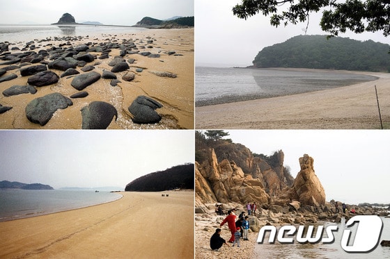 죽노골, 한들, 선녀바위, 이일레 해수욕장(상단 좌측부터 시계방향) © News1 신창원 기자