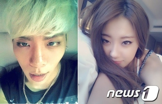 종현(왼쪽)과 경리.(종현, 경리 페이스북) © News1