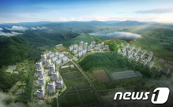 아산 더샵 레이트시티 3차 조감도. 사진 제공=포스코건설.© News1 주영민 기자