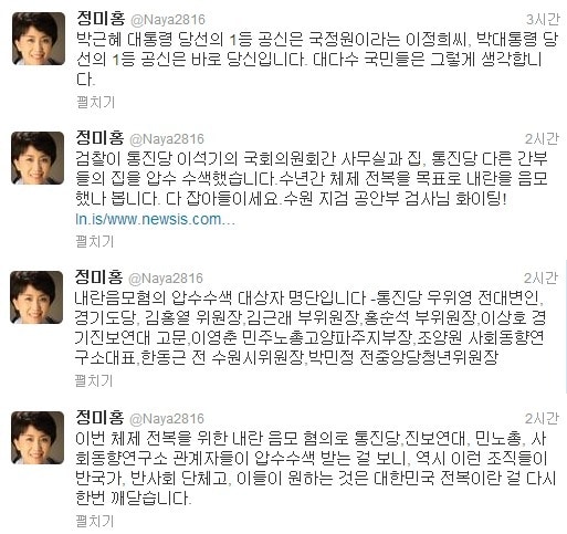 정미홍 트위터 (@Naya2816) © News1