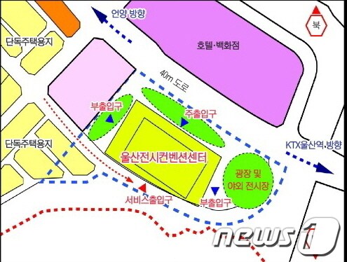 울산시가 KTX울산역 인근에 건립 추진 중인 울산전시컨벤션센터 계획도© News1