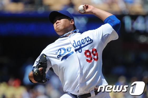 미국 메이저리그 LA 다저스의 류현진(26). © AFP=News1