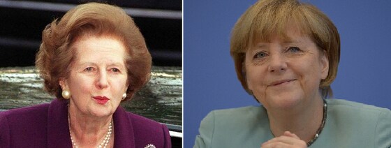 마가렛 대처 전 영국 총리&#40;좌측&#41;와 앙겔라 메르켈 독일 총리© AFP=News1 