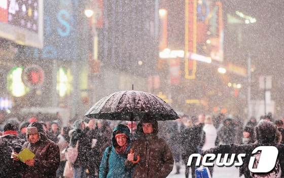 2일(현지시간) 미국 뉴욕 맨하탄 타임스퀘어일대. ©AFP=News1