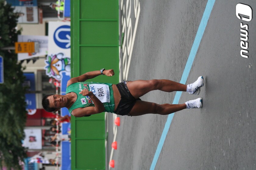 역주를 펼치고 있는 박칠성의 모습. 삼성전자 육상단 제공. ⓒ News1 2014.10.01/뉴스1