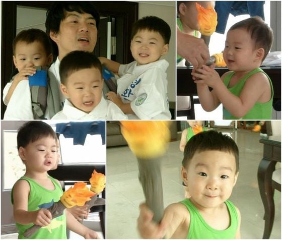 송일국과 삼둥이의 성화봉송 뒷이야기가 공개된다. ⓒ News1