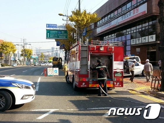                                    가스 누출사고 현장. (창원소방본부 제공) / ⓒ News1