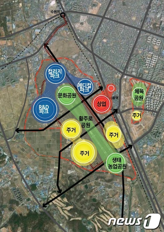 수원비행장 이용구상도/제공=수원시청 © News1  