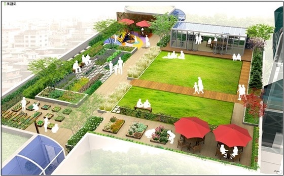 약수동 남산타운아파트 제2관리사무소 옥상 하늘정원 조감도(제공=중구) © News1  