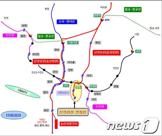 신안산선 노선도© News1  