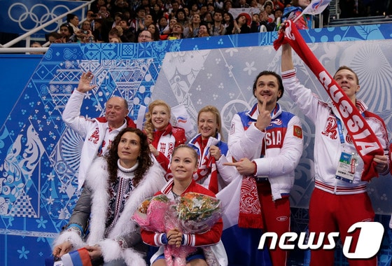 러시아 피겨스케이팅 팀.© AFP=News1 