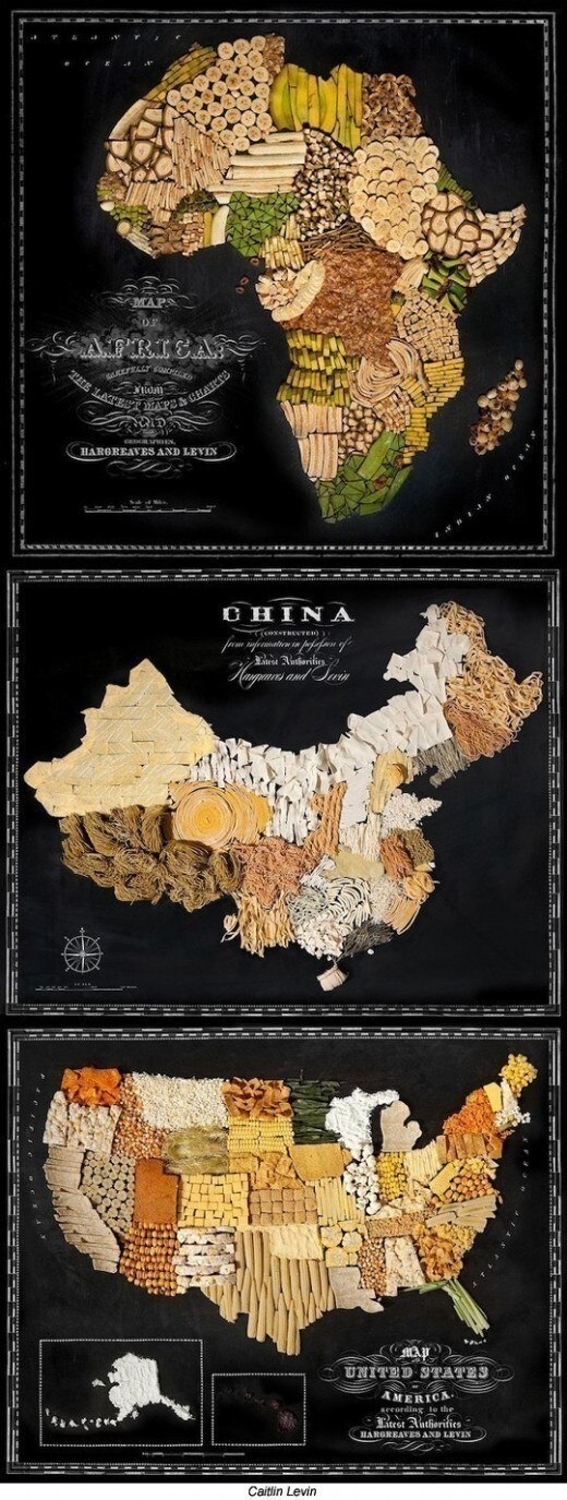 음식으로 만든 세계지도(미국 타임지 홈페이지). © News1  