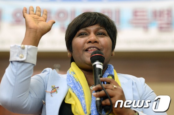 이주민 여성모임 '톡투미(Talk To Me)' 대표인 스리랑카 출신 이레샤 페레라 © News1   손형주 기자