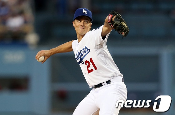 LA 다저스의 잭 그레인키. © AFP=News1