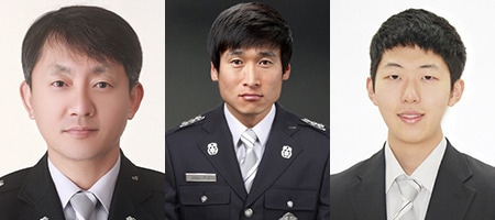 원주소방서 김상규 소방위, 김광호 소방교, 최우현 수방/뉴스1 © News1 권혜민 기자