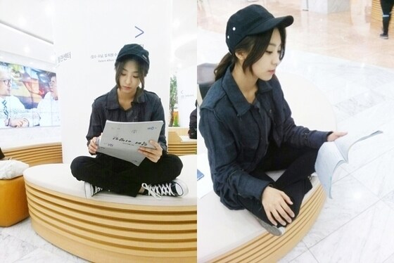 씨스타 보라가 '닥터 이방인' 대본 연습에 열중하는 모습이 12일 공개됐다. © 스타쉽엔터테인먼트 제공