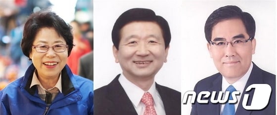  사진 왼쪽부터 새정치민주연합 홍미영, 새누리당 박윤배, 무소속 김현상 후보.© News1  