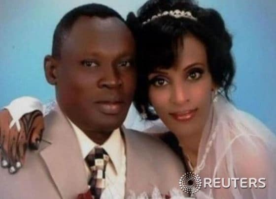 메리암 야히아 이브라힘(우)와 그의 미국인 남편 다니엘 와니©로이터=News1  