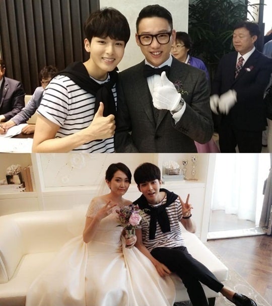 슈퍼주니어 려욱이 권정열 김윤주 결혼식에서 찍은 사진을 공개했다. © 사진출처=려욱 트위터 