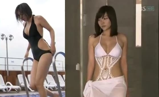 이채영이 수영복 패션으로 볼륨감 넘치는 몸매를 뽐냈다. © KBS2 '뻐꾸기 둥지' 캡처, SBS '아내가 돌아왔다' 캡처 