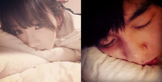 태연 백현 열애에 두 사람이 찍은 침대 셀카가 주목받고 있다. © 태연, 백현 인스타그램