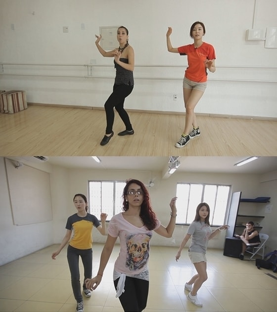 카라 박규리와 밀크 출신 서현진이 삼바댄스 대결을 펼친다. © SBS 제공  