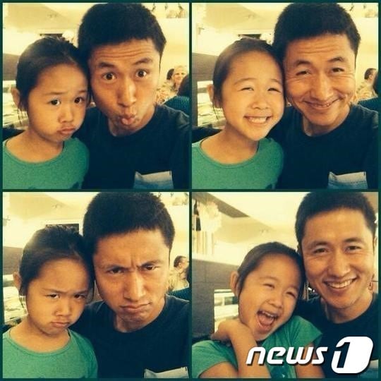 이영표가 자신과 쏙 빼닮은 딸 이나엘 양을 공개했다. © 이영표 트위터 김기윤 기자