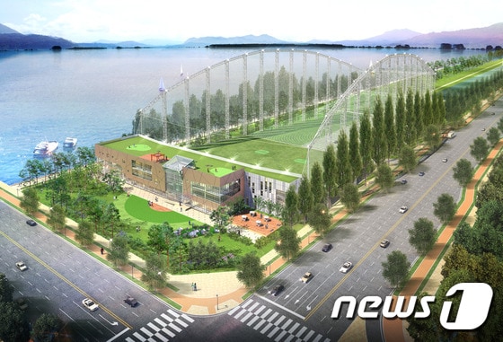 오는 9월 인천 송도국제도시 24호 공원에 초대형 인도어 골프연습장이 그랜드 오픈한다. 2014.08.11/뉴스1 ⓒ News1 강남주 기자