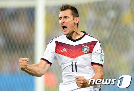 독일 축구대표팀의 미로슬라프 클로제(36·라치오)가 대표팀 은퇴의 뜻을 밝혔다. ⓒ AFP=News1