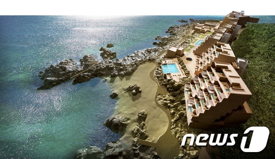 테라스에 풀을 갖춘 아난티 펜트하우스 조감도/제공=에머슨부산ⓒ News1