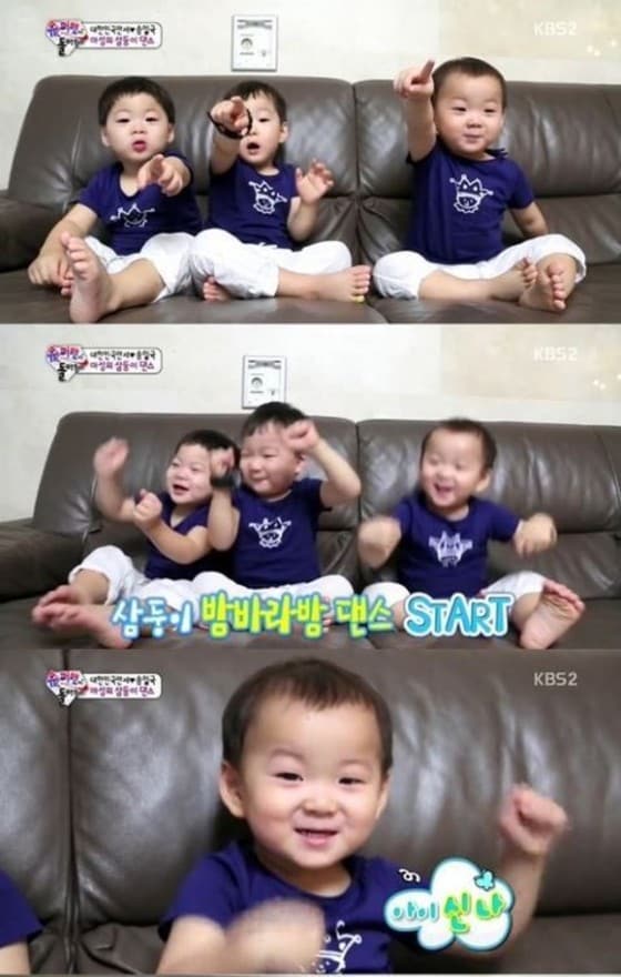 &acute;슈퍼맨이 돌아왔다&acute; 송일국의 세쌍둥이가 뽀로로 댄스를 선보였다. ⓒ News1