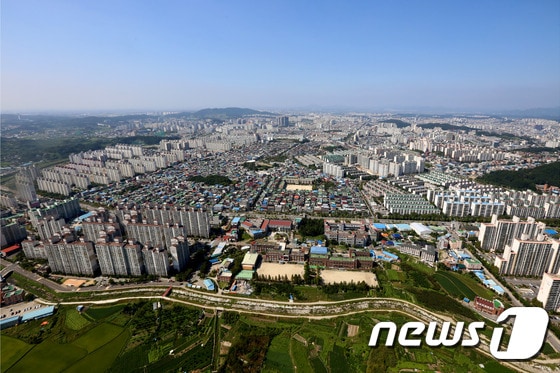 하늘에서 내려다 본 전북 전주시/뉴스1 DB