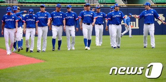 2014 인천아시아경기대회 대한민국 야구 국가대표팀 . 2014.9.17/뉴스1 ⓒ News1 박정호 기자
