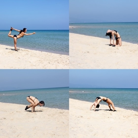 윤진서가 해변에서 요가 동작을 선보였다. ⓒ News1
